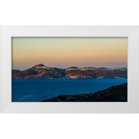Milos View White Modern Wood Framed Art Print by Kostka, Vladimir