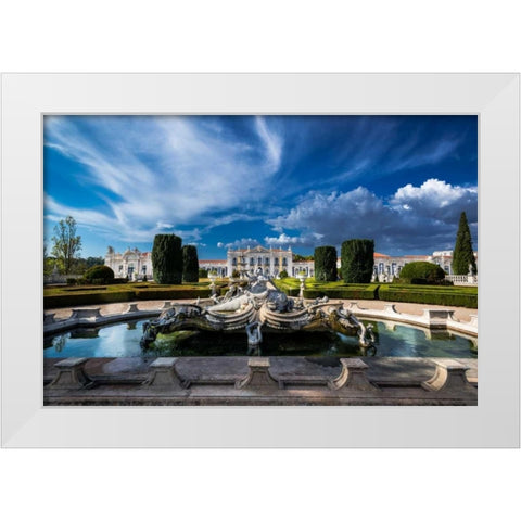 Portugal Palace 2 White Modern Wood Framed Art Print by Kostka, Vladimir