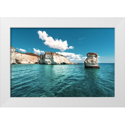 Rocks of Milos 1 White Modern Wood Framed Art Print by Kostka, Vladimir