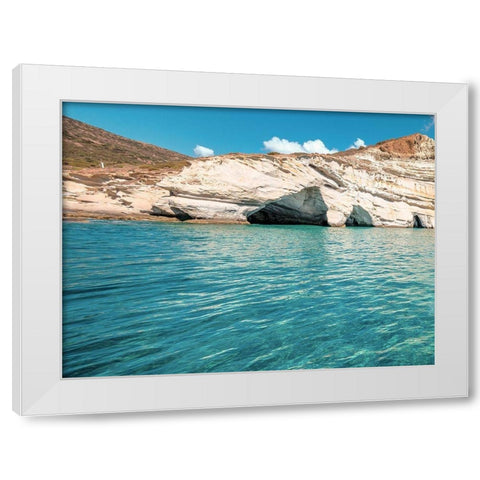 Rocks of Milos B White Modern Wood Framed Art Print by Kostka, Vladimir