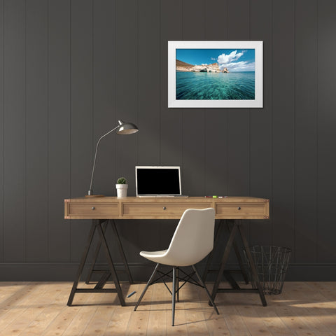 Rocks of Milos 2 White Modern Wood Framed Art Print by Kostka, Vladimir