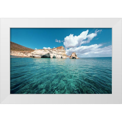 Rocks of Milos 2 White Modern Wood Framed Art Print by Kostka, Vladimir