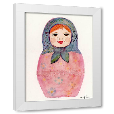 Nesting Doll 1 White Modern Wood Framed Art Print by Barski, Karen