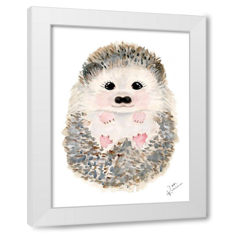 Hedgie 1 White Modern Wood Framed Art Print by Barski, Karen