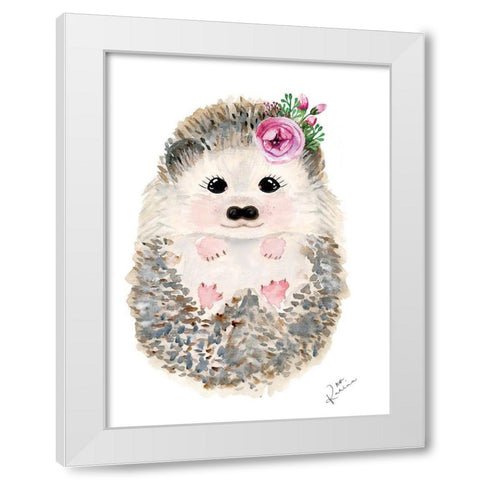 Hedgie 2 White Modern Wood Framed Art Print by Barski, Karen