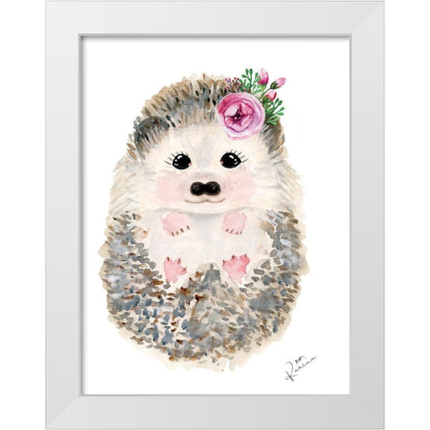 Hedgie 2 White Modern Wood Framed Art Print by Barski, Karen