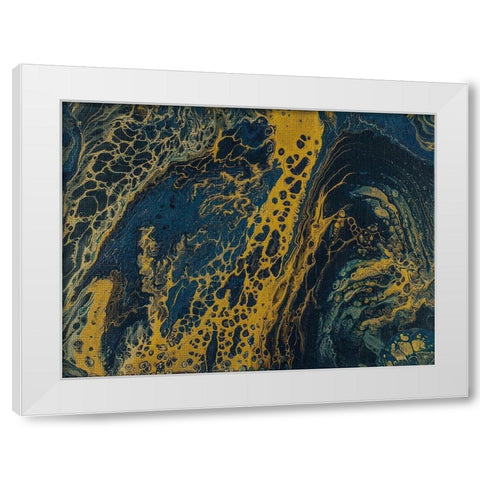 Blue Hue Lava 2 White Modern Wood Framed Art Print by Barski, Karen