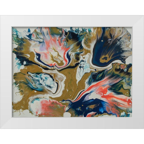 Vibrant Swirls 1 White Modern Wood Framed Art Print by Barski, Karen