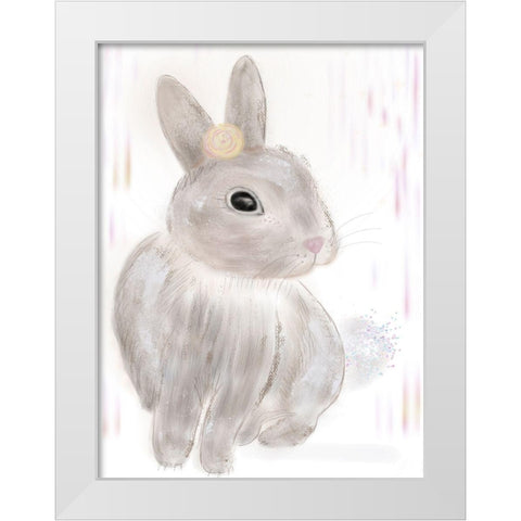 Calm Bunny White Modern Wood Framed Art Print by Barski, Karen