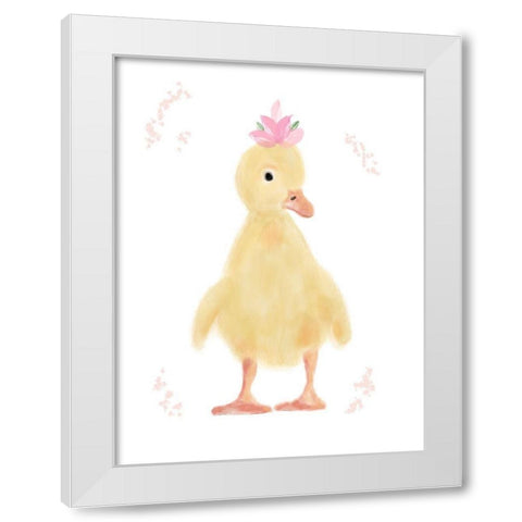 Spring Chick White Modern Wood Framed Art Print by Barski, Karen