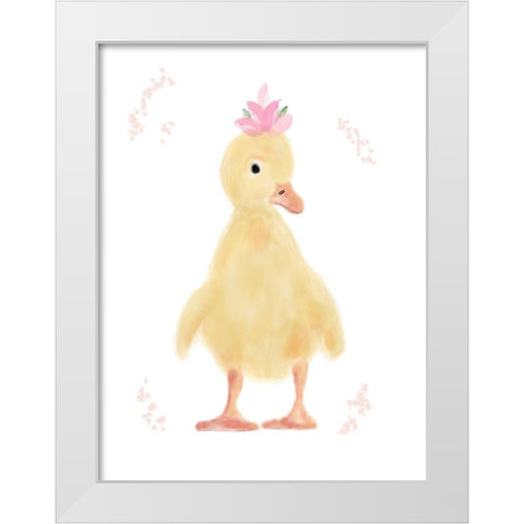 Spring Chick White Modern Wood Framed Art Print by Barski, Karen