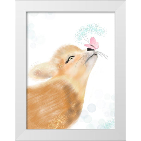 Curious Fox White Modern Wood Framed Art Print by Barski, Karen