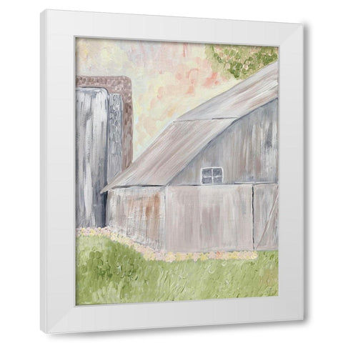 Watercolor Barn 1 White Modern Wood Framed Art Print by Barski, Karen