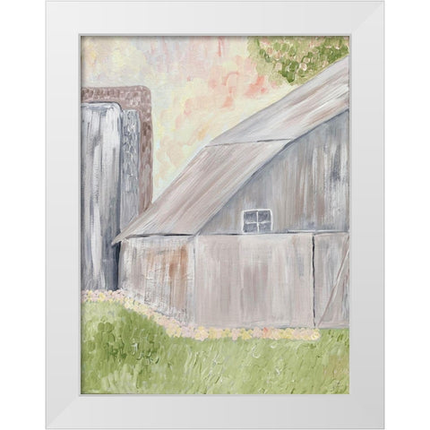 Watercolor Barn 1 White Modern Wood Framed Art Print by Barski, Karen