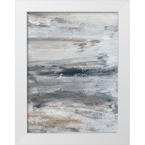 Furious Smears 1 White Modern Wood Framed Art Print by Barski, Karen