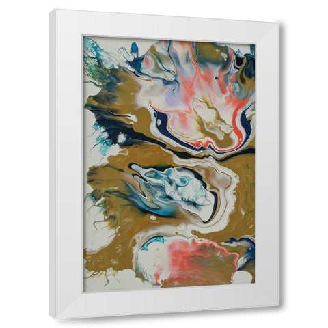 Vibrant Swirls Split 1 White Modern Wood Framed Art Print by Barski, Karen