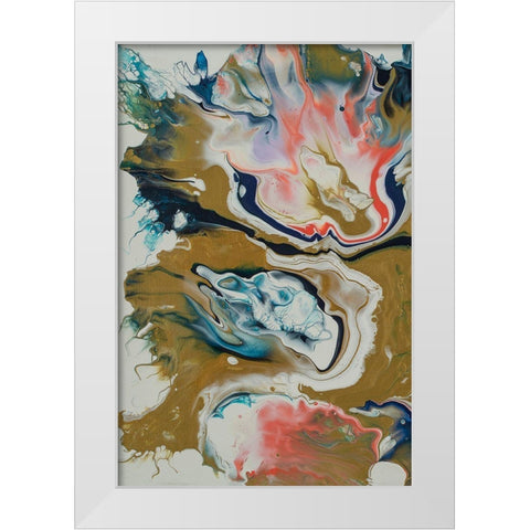 Vibrant Swirls Split 1 White Modern Wood Framed Art Print by Barski, Karen