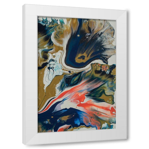 Vibrant Swirls Split 2 White Modern Wood Framed Art Print by Barski, Karen