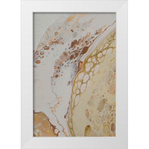 Crackling Conversations Split 1 White Modern Wood Framed Art Print by Barski, Karen
