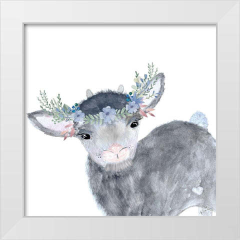 Festive Lamb White Modern Wood Framed Art Print by Barski, Karen
