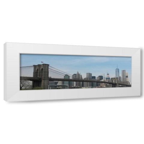 Hello New York White Modern Wood Framed Art Print by A.D. Lines