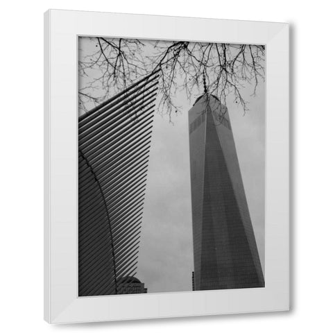 World Trade New York White Modern Wood Framed Art Print by A.D. Lines