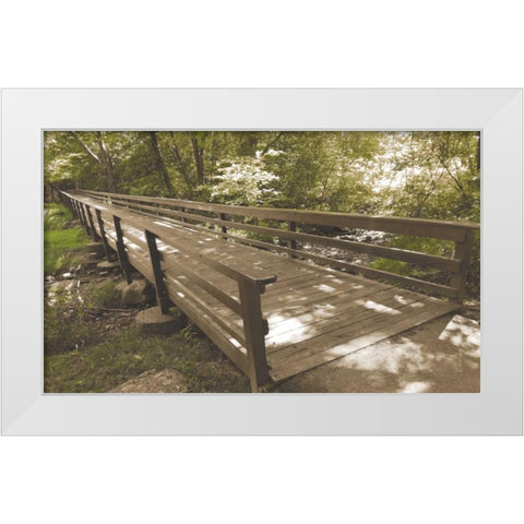 Eddys Bridge White Modern Wood Framed Art Print by Unknown