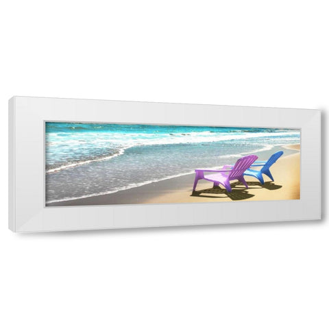 Bright Adirondak chairs right 1 White Modern Wood Framed Art Print by Foschino, Suzanne