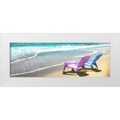 Bright Adirondak chairs right 1 White Modern Wood Framed Art Print by Foschino, Suzanne
