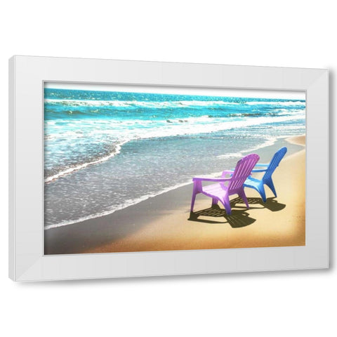 Bright Adirondak chairs right 1 White Modern Wood Framed Art Print by Foschino, Suzanne