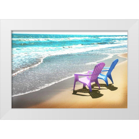 Bright Adirondak chairs right 1 White Modern Wood Framed Art Print by Foschino, Suzanne