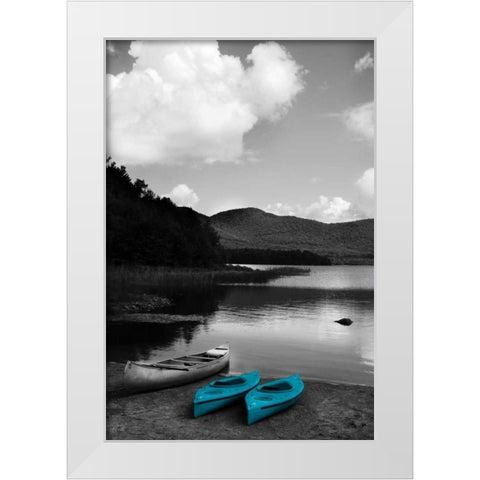 Kayak Teal White Modern Wood Framed Art Print by Foschino, Suzanne