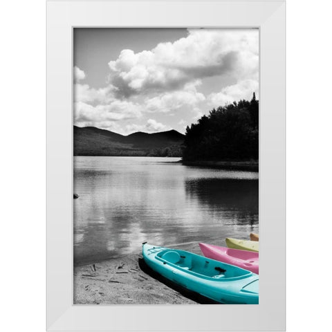 Kayak Pastels White Modern Wood Framed Art Print by Foschino, Suzanne