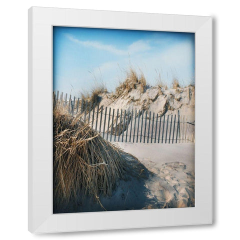 Beach Grass and Fence A White Modern Wood Framed Art Print by Foschino, Suzanne