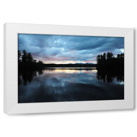 Sunset Lake Pink 2 White Modern Wood Framed Art Print by Foschino, Suzanne