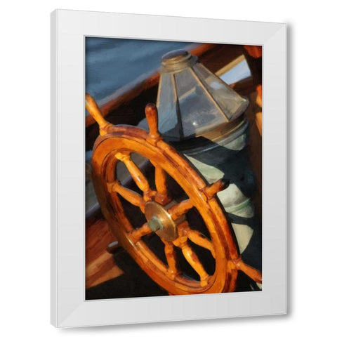 Ships Wheel White Modern Wood Framed Art Print by Foschino, Suzanne