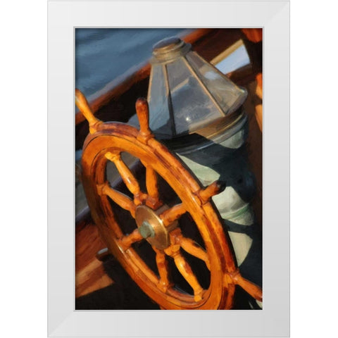 Ships Wheel White Modern Wood Framed Art Print by Foschino, Suzanne