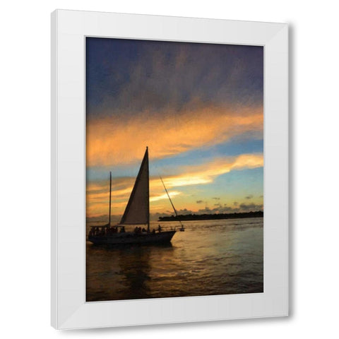 Sunset Sail Painting White Modern Wood Framed Art Print by Foschino, Suzanne