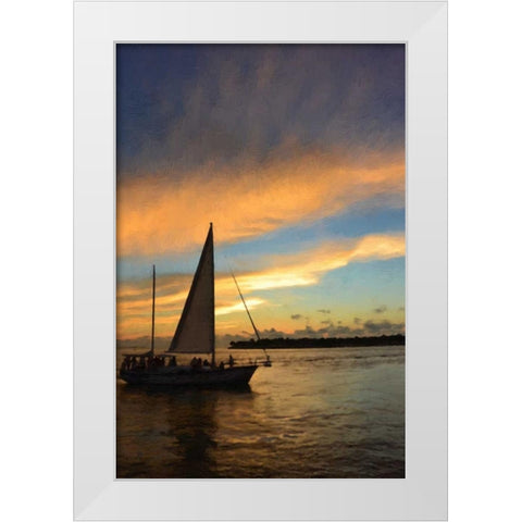 Sunset Sail Painting White Modern Wood Framed Art Print by Foschino, Suzanne
