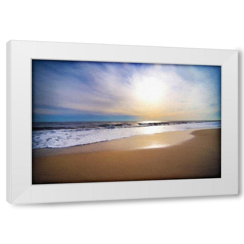 Sunset Beach White Modern Wood Framed Art Print by Foschino, Suzanne