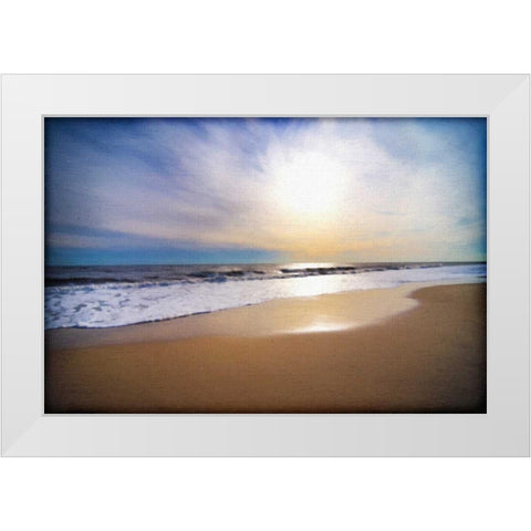 Sunset Beach White Modern Wood Framed Art Print by Foschino, Suzanne