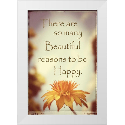 Reasons to Be Happy White Modern Wood Framed Art Print by Foschino, Suzanne