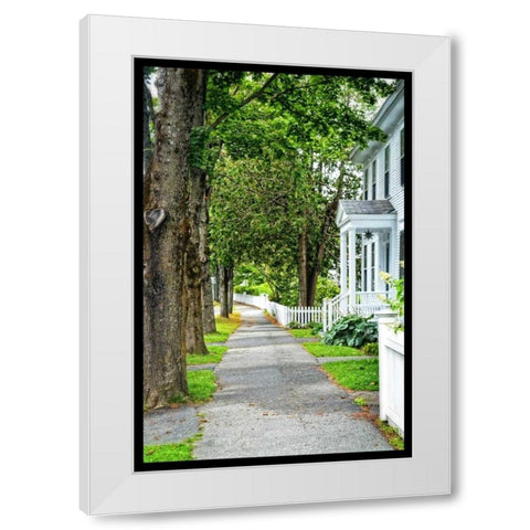 Country Town Sidewalk White Modern Wood Framed Art Print by Foschino, Suzanne