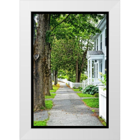 Country Town Sidewalk White Modern Wood Framed Art Print by Foschino, Suzanne