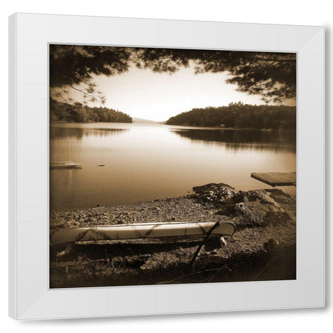 Canoe on Shore C White Modern Wood Framed Art Print by Foschino, Suzanne