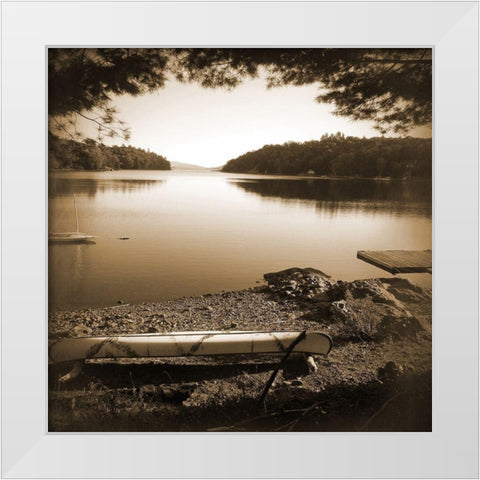 Canoe on Shore C White Modern Wood Framed Art Print by Foschino, Suzanne
