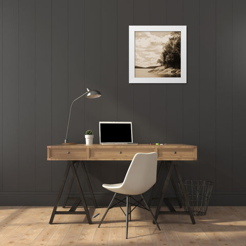 Sepia Lake 1 White Modern Wood Framed Art Print by Foschino, Suzanne