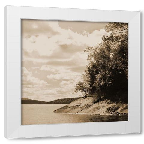 Sepia Lake 1 White Modern Wood Framed Art Print by Foschino, Suzanne