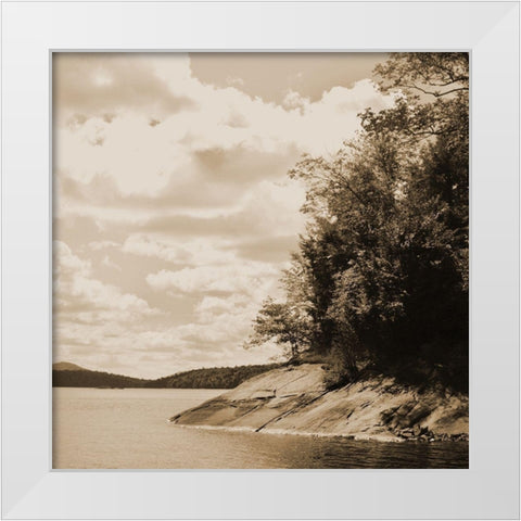 Sepia Lake 1 White Modern Wood Framed Art Print by Foschino, Suzanne