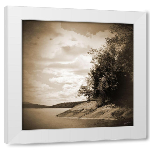 Sepia Lake White Modern Wood Framed Art Print by Foschino, Suzanne